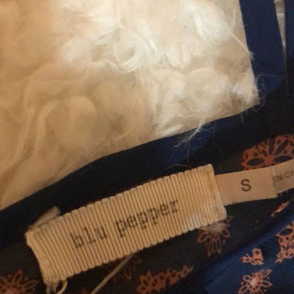 Blu Pepper chiffon boho chic bell sleeve top S - Picture 2 of 6